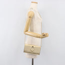 Salvatore Ferragamo Gancini Chain Shoulder Wallet Leather Gold Auth 203036V-25