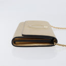 Salvatore Ferragamo Gancini Chain Shoulder Wallet Leather Gold Auth 203036V-4