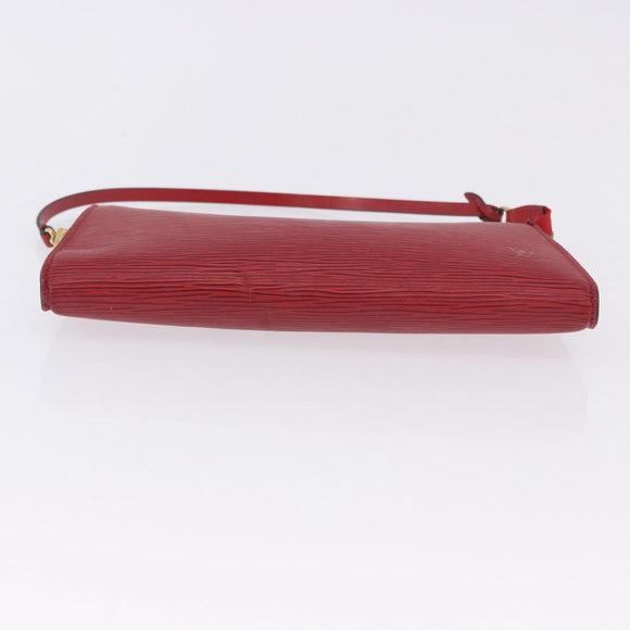 LOUIS VUITTON Epi Pochette Accessoires Pouch Red M52947 LV Auth 203038A