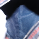 Christian Dior Trotter Canvas Flight Line Pouch Denim Navy Silver Auth 203039A-14