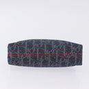 Christian Dior Trotter Canvas Flight Line Pouch Denim Navy Silver Auth 203039A-7