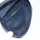 Christian Dior Trotter Canvas saddle Pouch Navy Gold Auth 203040A-10