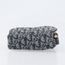 Christian Dior Trotter Canvas saddle Pouch Navy Gold Auth 203040A-5