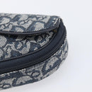 Christian Dior Trotter Canvas saddle Pouch Navy Gold Auth 203040A-7