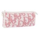 Christian Dior Trotter Canvas Pouch Pile Pink Auth 203042-1