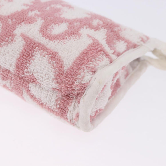 Christian Dior Trotter Canvas Pouch Pile Pink Auth 203042