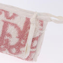 Christian Dior Trotter Canvas Pouch Pile Pink Auth 203042-14