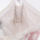 Christian Dior Trotter Canvas Pouch Pile Pink Auth 203042-17