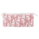 Christian Dior Trotter Canvas Pouch Pile Pink Auth 203042-2