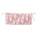 Christian Dior Trotter Canvas Pouch Pile Pink Auth 203042-3