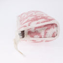 Christian Dior Trotter Canvas Pouch Pile Pink Auth 203042-7
