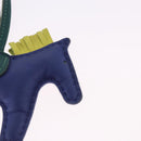 HERMES Rodeo MM Charm Leather Blue Auth 203043M-11