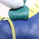 HERMES Rodeo MM Charm Leather Blue Auth 203043M-16