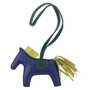 HERMES Rodeo MM Charm Leather Blue Auth 203043M-2