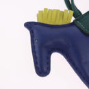 HERMES Rodeo MM Charm Leather Blue Auth 203043M-5