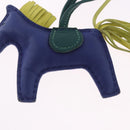 HERMES Rodeo MM Charm Leather Blue Auth 203043M-6