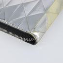 PRADA Long Wallet Leather Silver Auth 203045-17