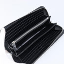 PRADA Long Wallet Leather Silver Auth 203045-10