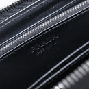 PRADA Long Wallet Leather Silver Auth 203045-19
