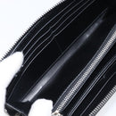 PRADA Long Wallet Leather Silver Auth 203045-21