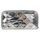PRADA Long Wallet Leather Silver Auth 203045-2