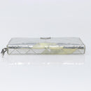 PRADA Long Wallet Leather Silver Auth 203045-6