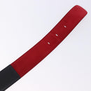 CELINE Circle Belt Leather 29.9"" Red Gold Auth 203046-7