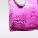 CHANEL Wallet Leather Pink Silver CC Auth 203048V-8