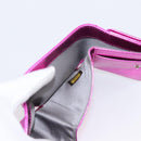 CHANEL Wallet Leather Pink Silver CC Auth 203048V-9