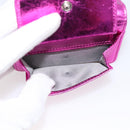 CHANEL Wallet Leather Pink Silver CC Auth 203048V-10
