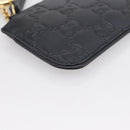 GUCCI GG Canvas Guccissima Coin Purse Leather Black Gold 447964 Auth 203049V-10