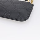 GUCCI GG Canvas Guccissima Coin Purse Leather Black Gold 447964 Auth 203049V-11