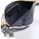 GUCCI GG Canvas Guccissima Coin Purse Leather Black Gold 447964 Auth 203049V-15