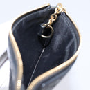 GUCCI GG Canvas Guccissima Coin Purse Leather Black Gold 447964 Auth 203049V-17