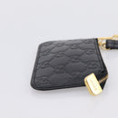 GUCCI GG Canvas Guccissima Coin Purse Leather Black Gold 447964 Auth 203049V-5