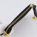 GUCCI GG Canvas Guccissima Coin Purse Leather Black Gold 447964 Auth 203049V-6