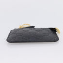 GUCCI GG Canvas Guccissima Coin Purse Leather Black Gold 447964 Auth 203049V-8