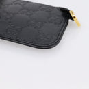 GUCCI GG Canvas Guccissima Coin Purse Leather Black Gold 447964 Auth 203049V-9