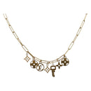 LOUIS VUITTON Monogram Collier Roman Holiday Necklace Gold M80272 Auth 203051M-1