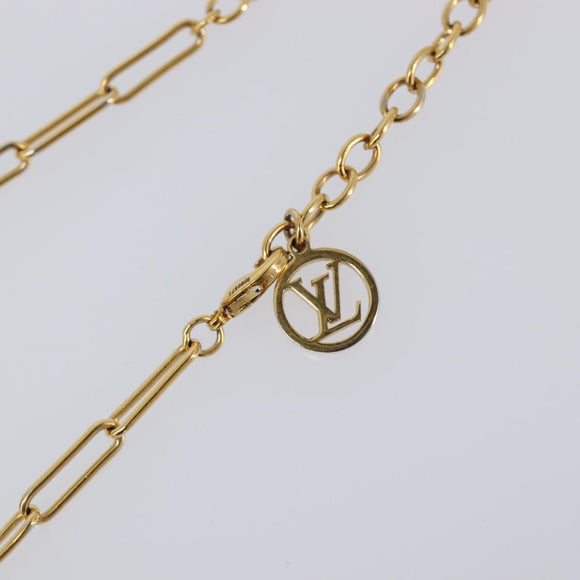 LOUIS VUITTON Monogram Collier Roman Holiday Necklace Gold M80272 Auth 203051M