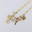 LOUIS VUITTON Monogram Collier Roman Holiday Necklace Gold M80272 Auth 203051M-3