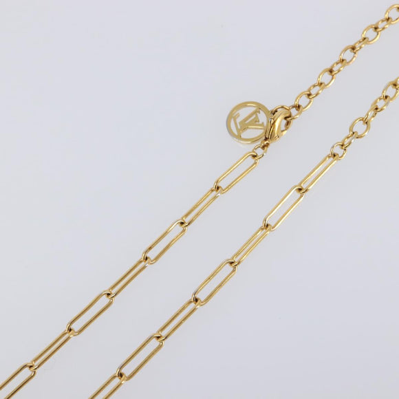 LOUIS VUITTON Monogram Collier Roman Holiday Necklace Gold M80272 Auth 203051M