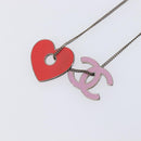 CHANEL Necklace Metal Pink CC Auth 203054-18