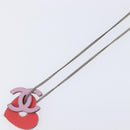 CHANEL Necklace Metal Pink CC Auth 203054-5