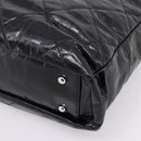 CHANEL Matelasse Hand Bag Calf Skin 2way Black Silver CC Auth 203070M-12