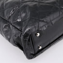 CHANEL Matelasse Hand Bag Calf Skin 2way Black Silver CC Auth 203070M-13