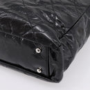 CHANEL Matelasse Hand Bag Calf Skin 2way Black Silver CC Auth 203070M-14