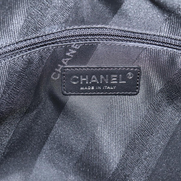 CHANEL Matelasse Hand Bag Calf Skin 2way Black Silver CC Auth 203070M