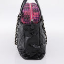 CHANEL Matelasse Hand Bag Calf Skin 2way Black Silver CC Auth 203070M-4