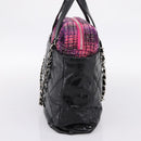 CHANEL Matelasse Hand Bag Calf Skin 2way Black Silver CC Auth 203070M-5